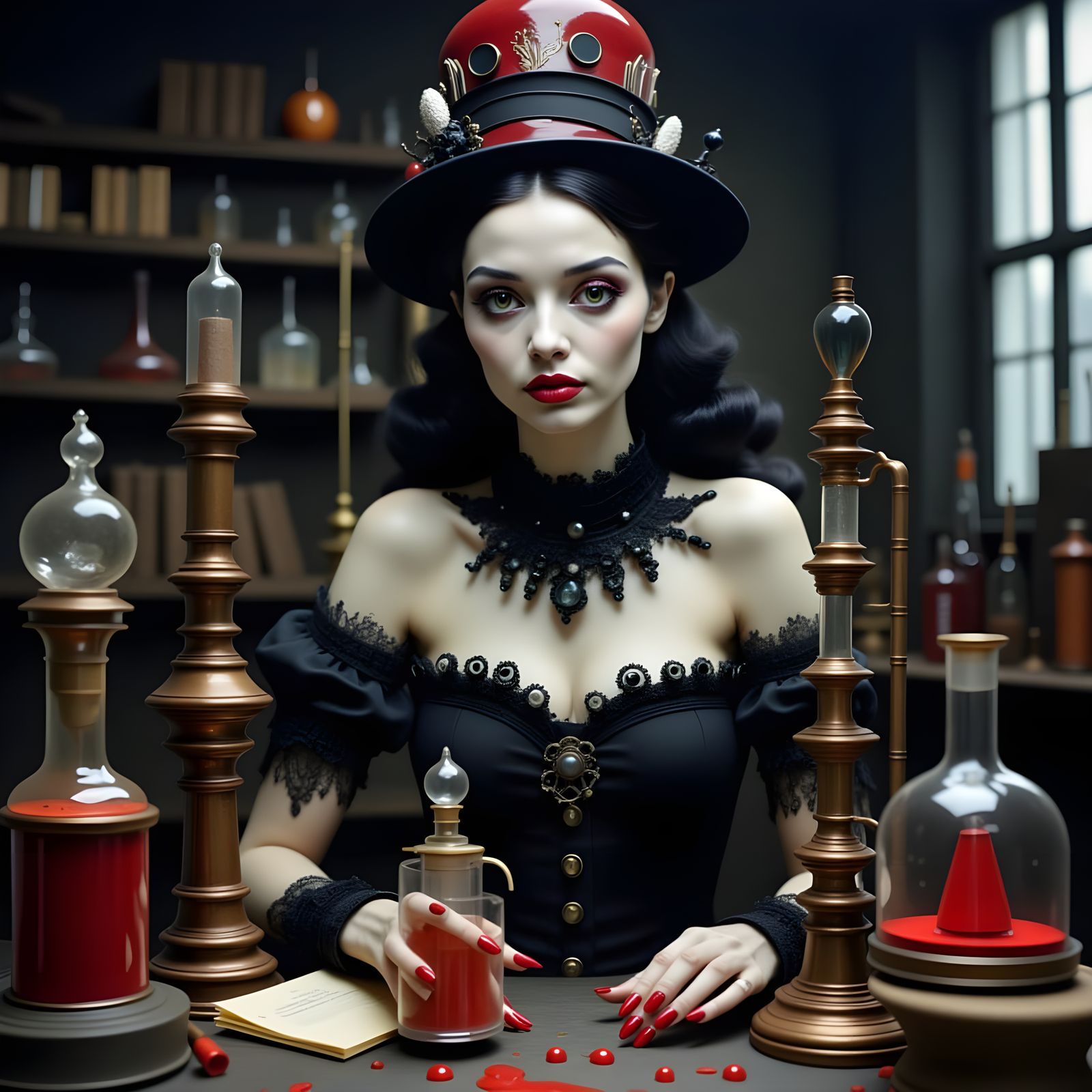 Surreal Gothic Villainess Unveils Poisonous Delight