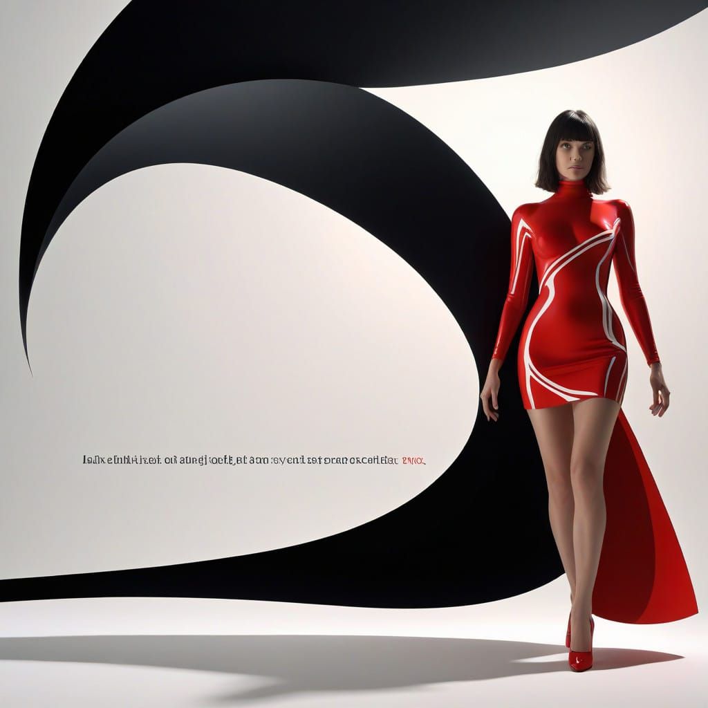 Futuristic Woman in Bold 2.5D Embossed Style