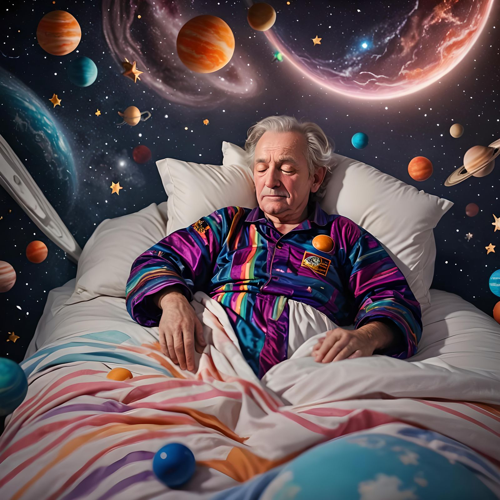 Old Man's Dream in Zero Gravity