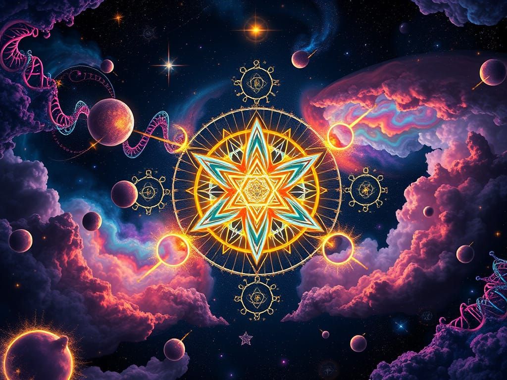 Sacred Geometry Portal in Cosmic Expanse