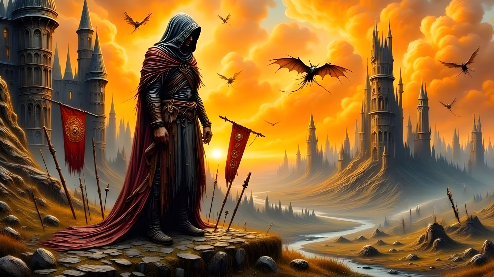 Apocalyptic Ruins in Gritty, Biomechanical Fantasy Style