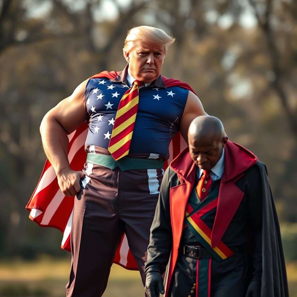 Patriotic Bodybuilder Trump Confronts Afraid Cyril Ramaphosa...