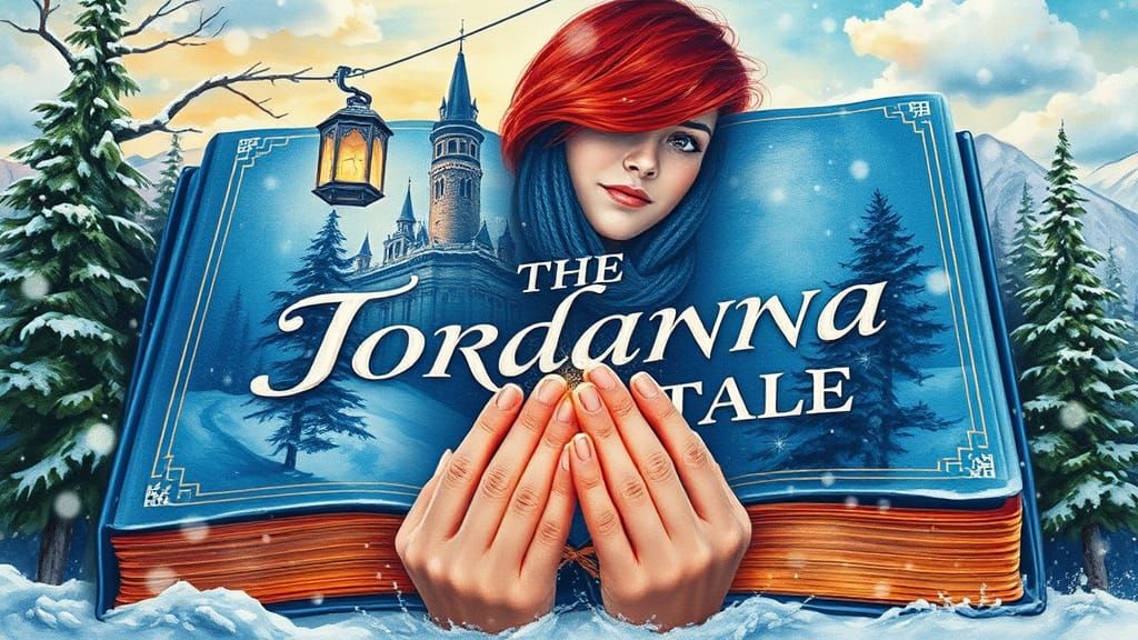 Fantasy Book Cover with Winter Castle and Forest