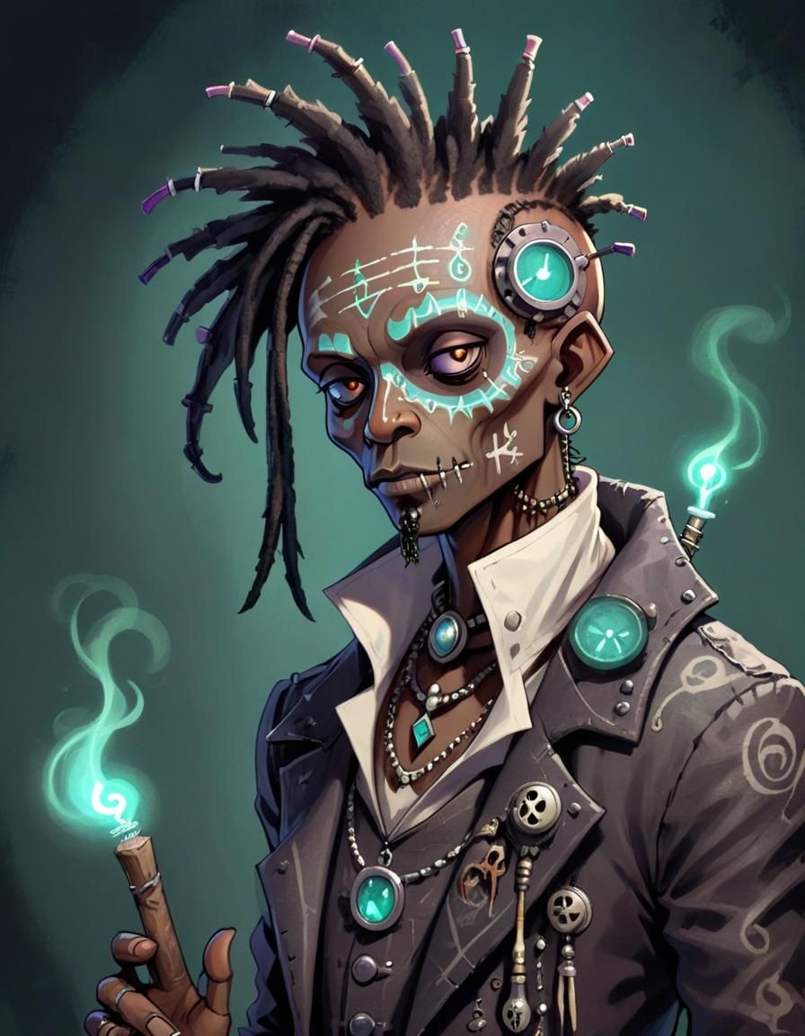 Aetherpunk Voodoo Man Digital Portrait