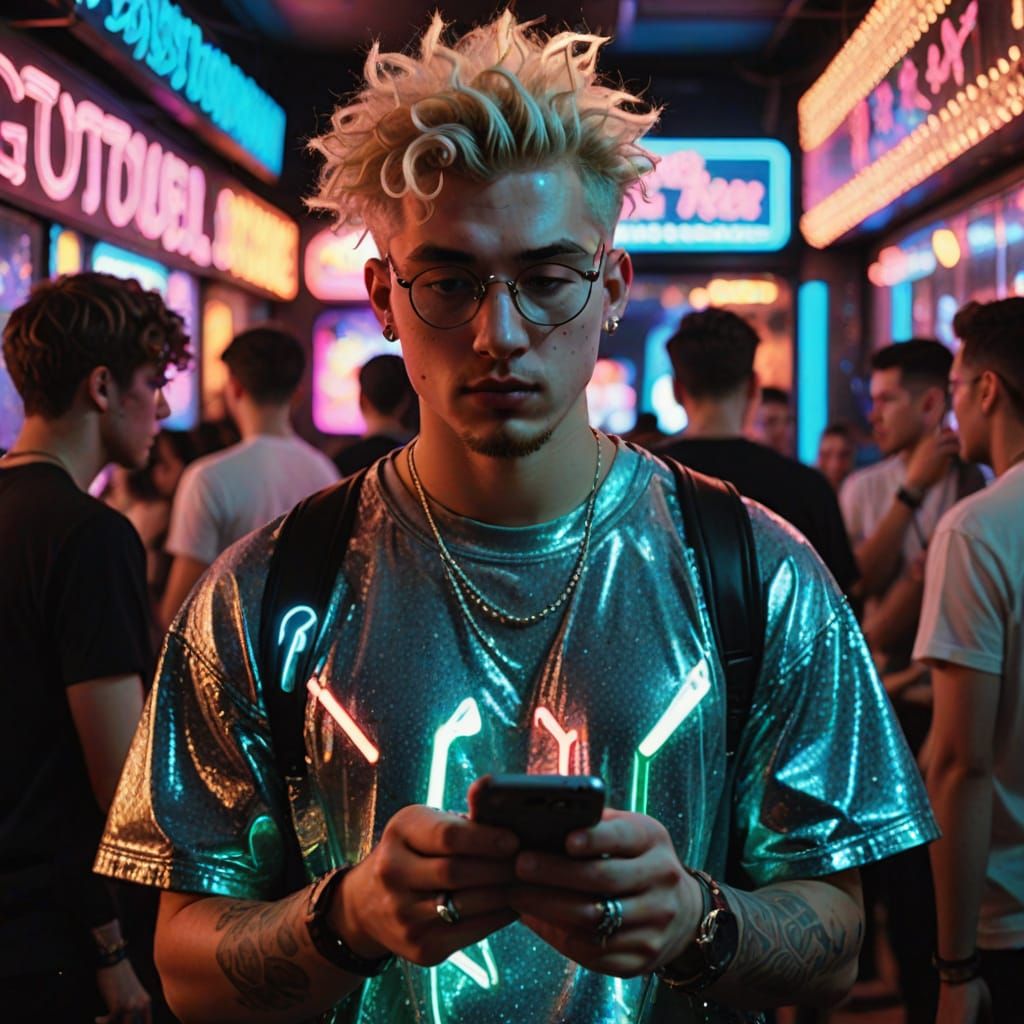 Handsome Young Guy at the Discotheque