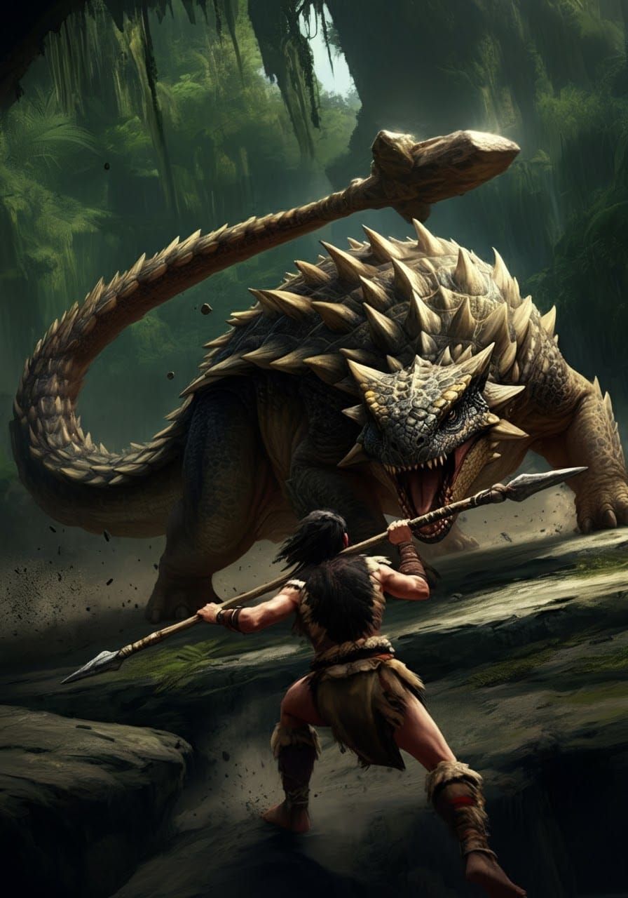 Epic Battle Scene in Photorealistic Oil Painting Style