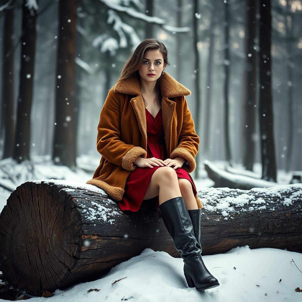 Regal Winter Enchantress in Majestic Forest