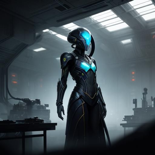 Alien Scientist Conducting Experiments: Dark Fantasy Concept...