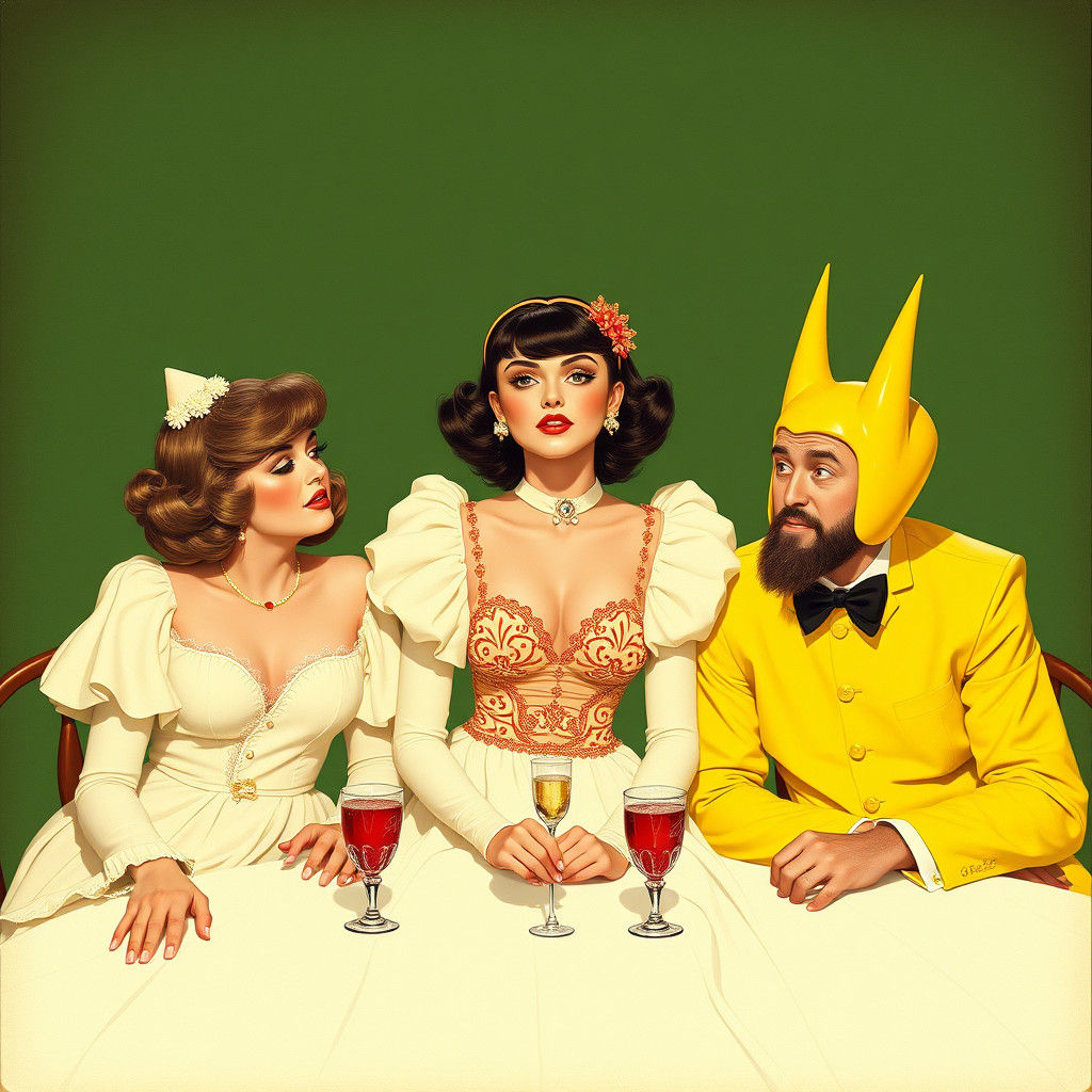 A Surreal Gathering, Airbrush Illustration Style