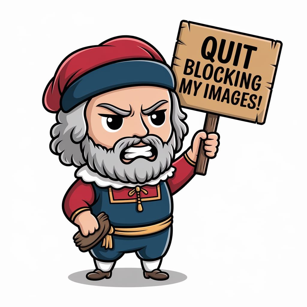 Angry Chibi Artist Protests Image Blocking