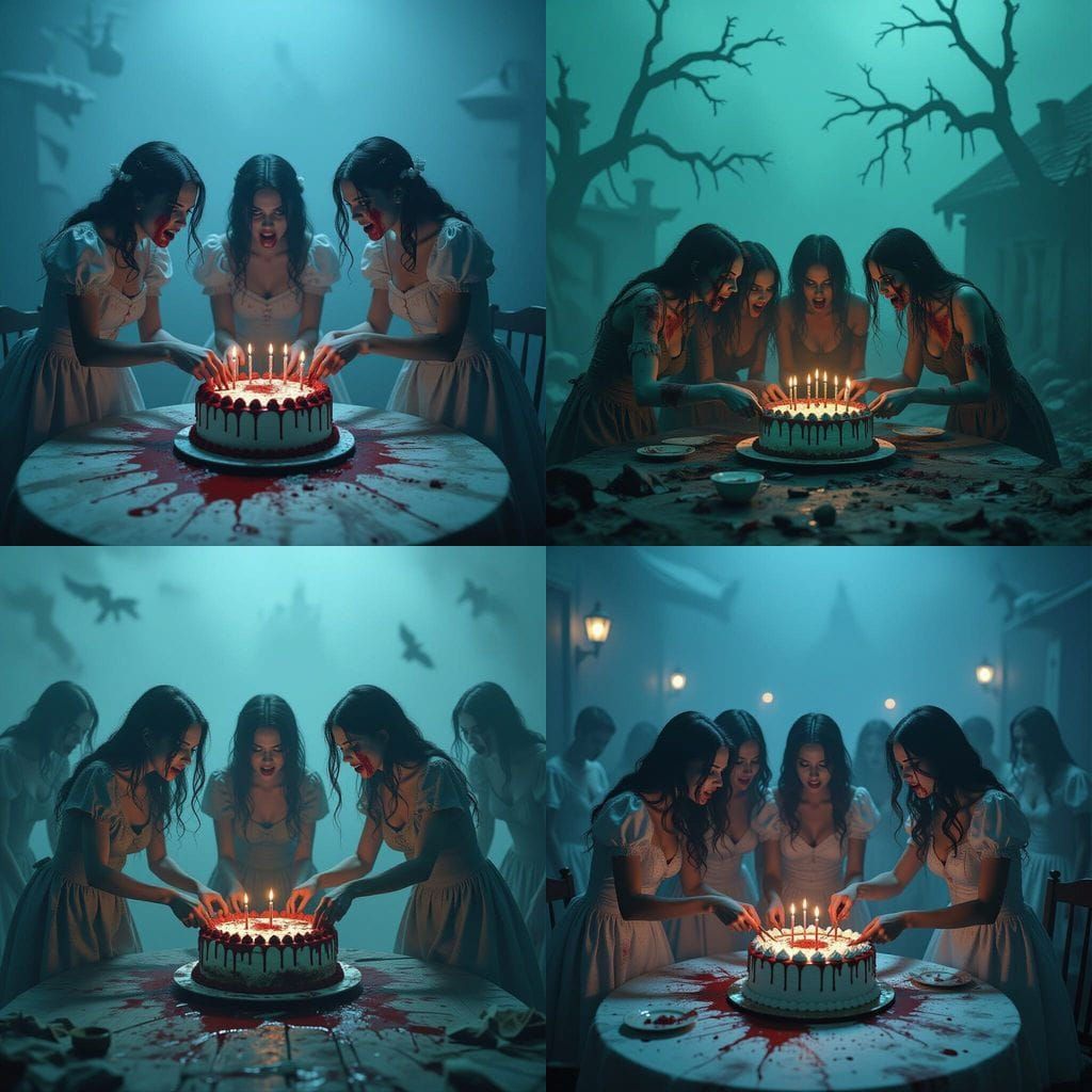 Zombie Women Battle for Cake in Foggy Silent Hill