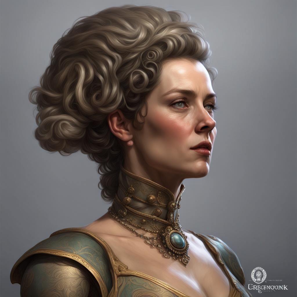 Pale Woman in Hysterical Second Empire Style