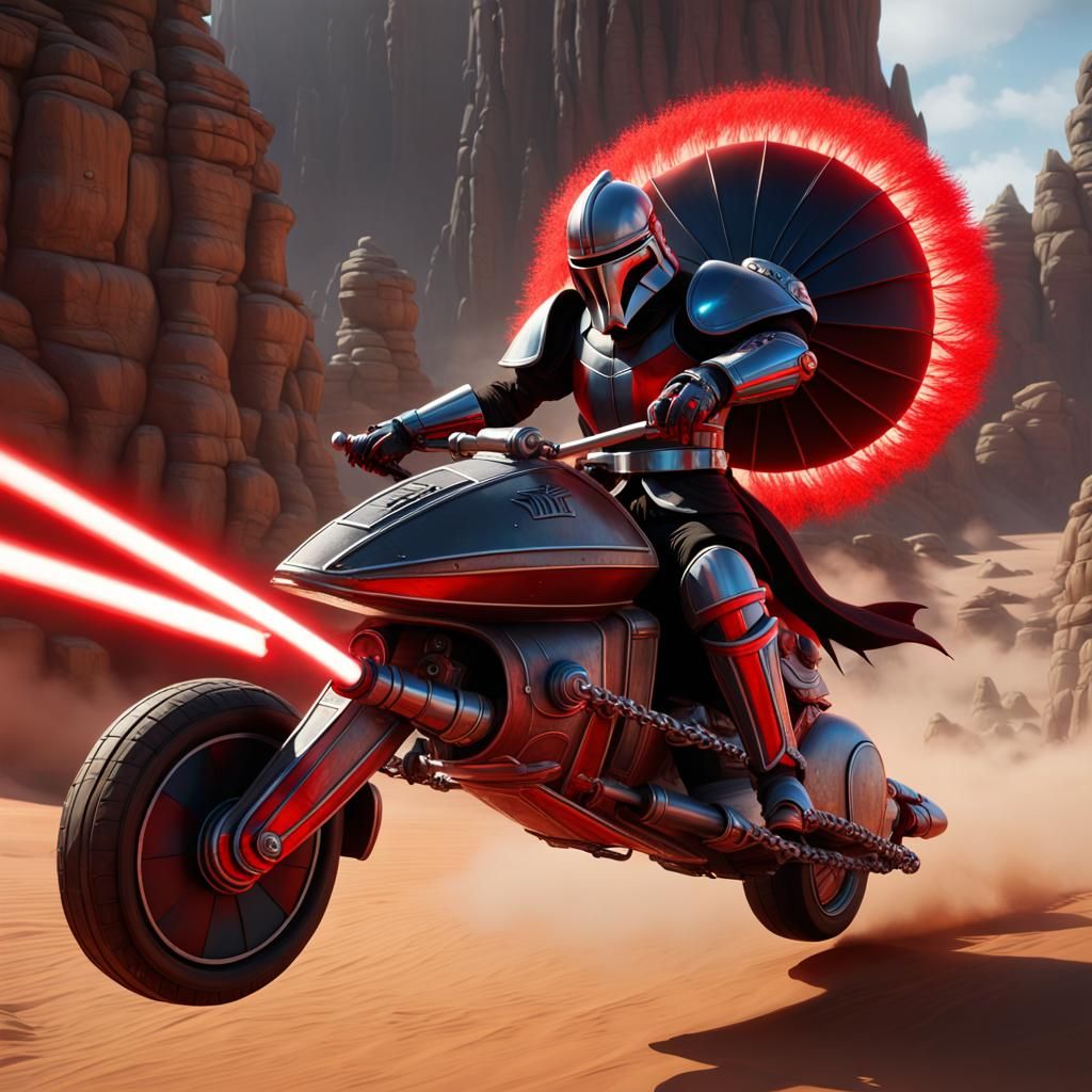 Medieval Knight on Hover Bike: Matte Painting