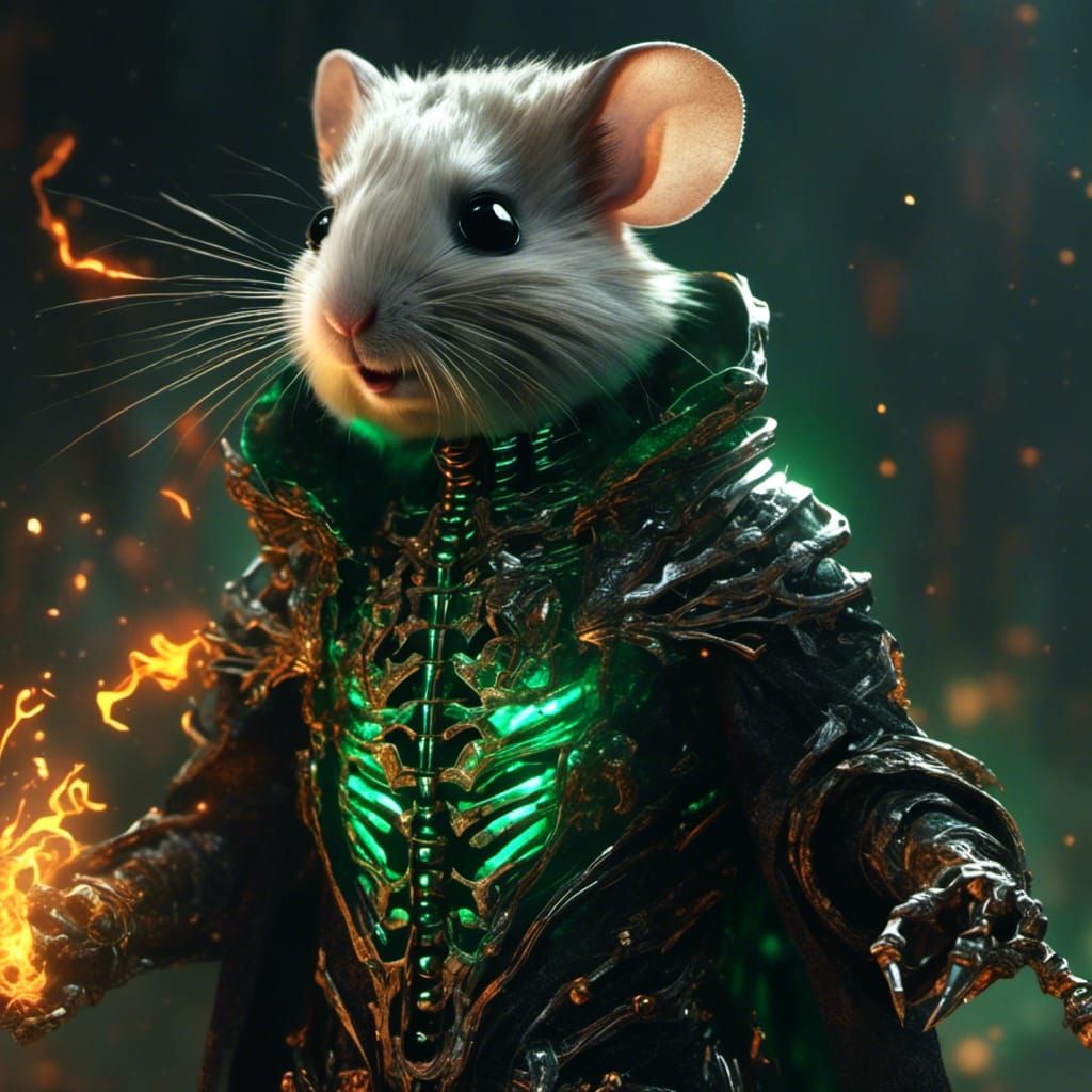 Sinister Hamster Lich in Rotting Robes