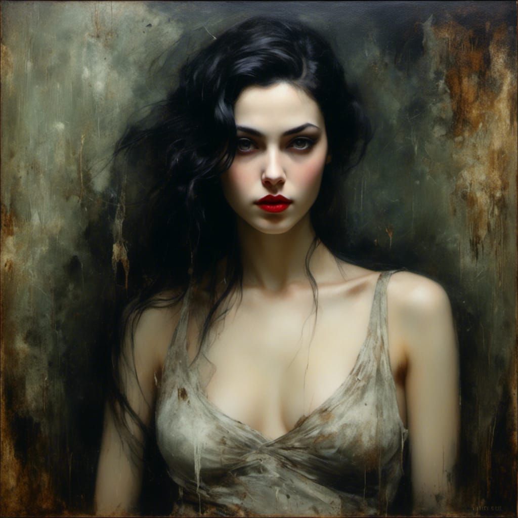 Gothic Portrait of Syrian Woman in 1930s Style