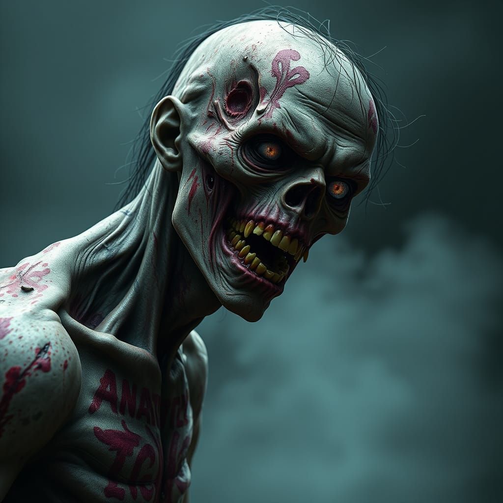 Detailed Zombie Portrait in 8K Resolution
