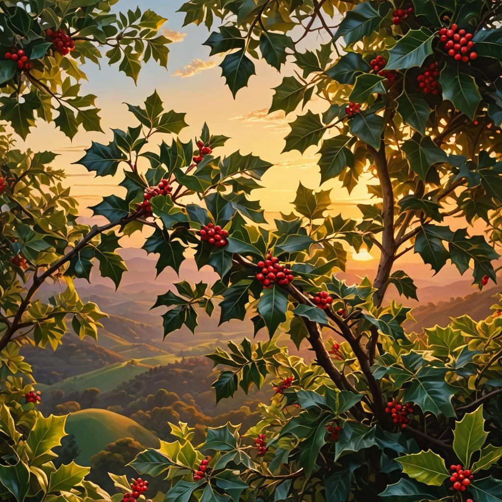 Vibrant Sunset Landscape with Holly and Sloth