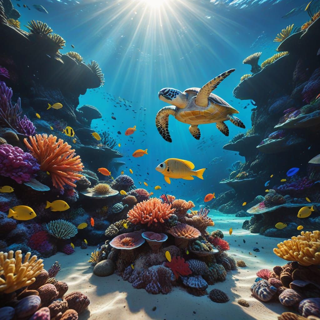 Vibrant Coral Reef Underwater Photography