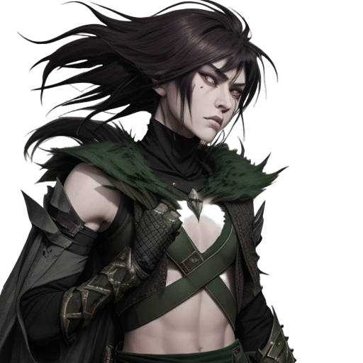 Anime Portrait of a Scaled Humanoid Barbarian