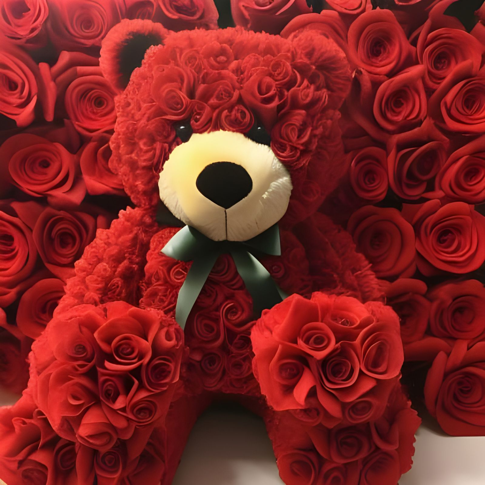 Red Rose Teddy Bear: A Floral Delight