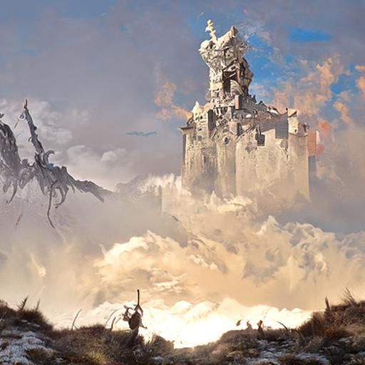 Black Castle Siege in Otherworld: Digital Art