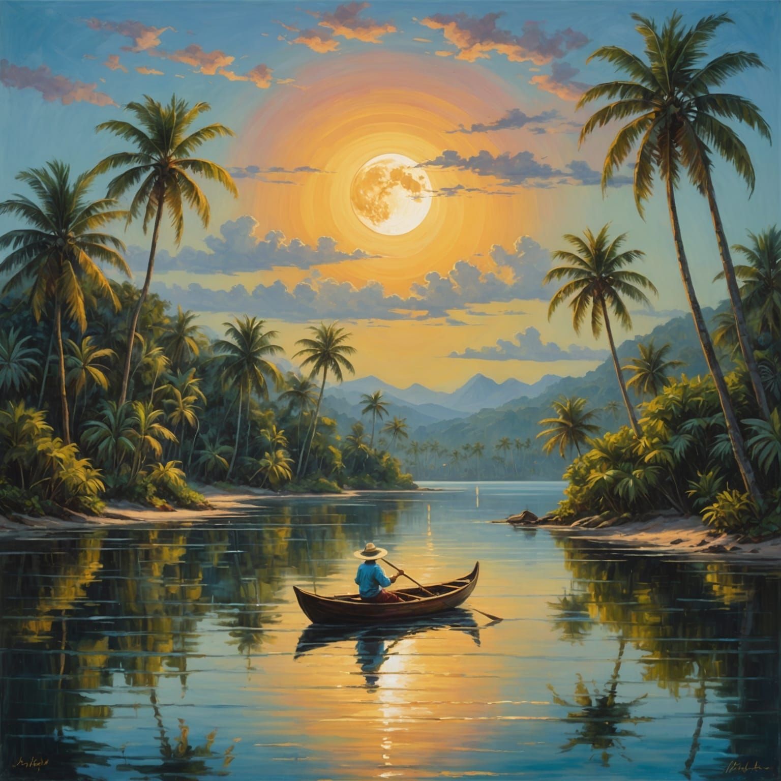 In the paradise of palm trees