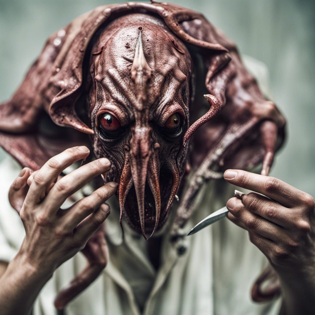 Occult Squid People in Secret Laboratory