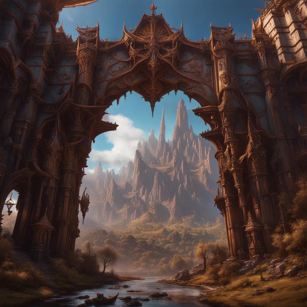 Fantastical Tiefling in Detailed Matte Painting