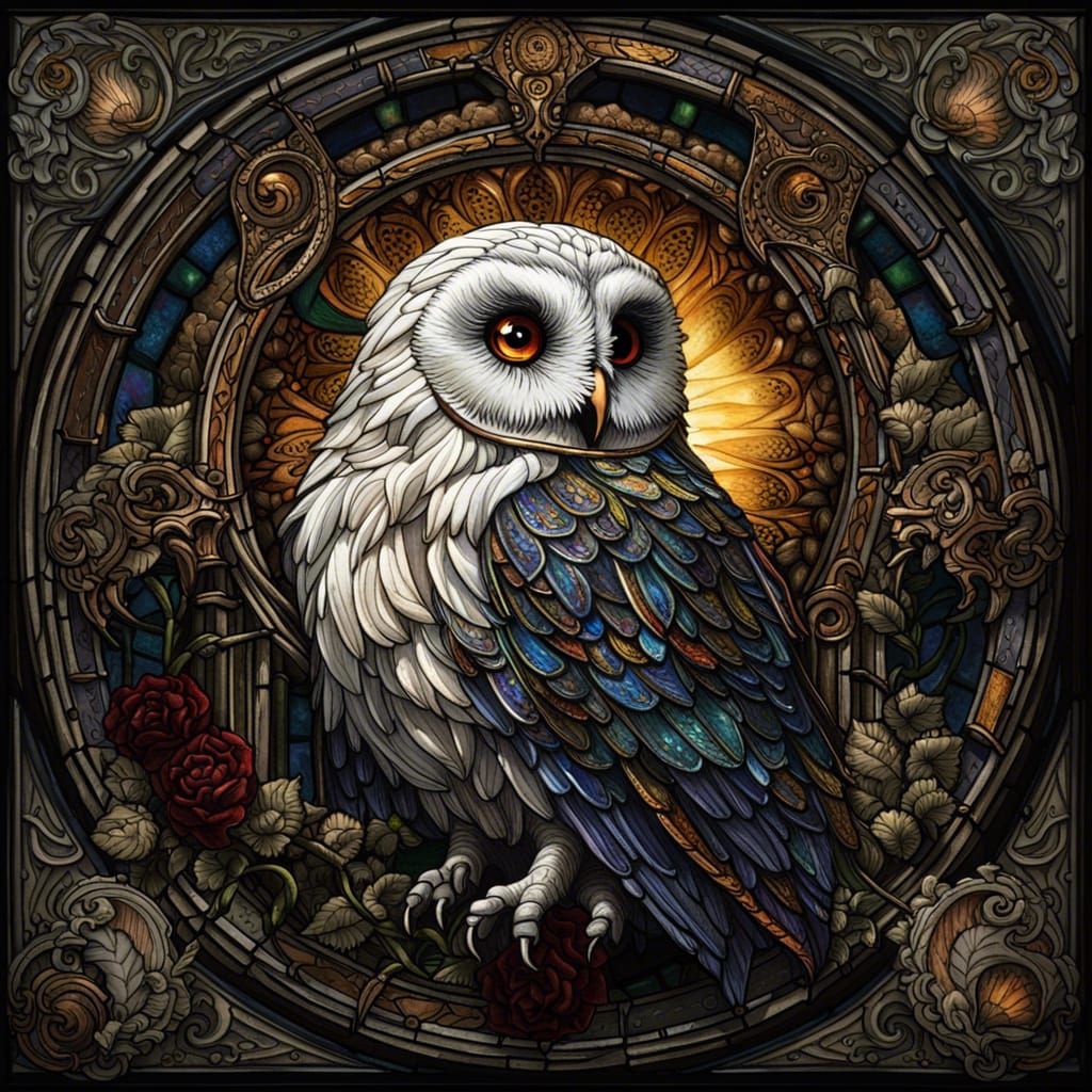 Gothic Owl Under Eclipse: Dark Fantasy Art