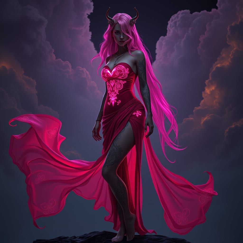 Goth Goddess Venus in Mystical Paradise