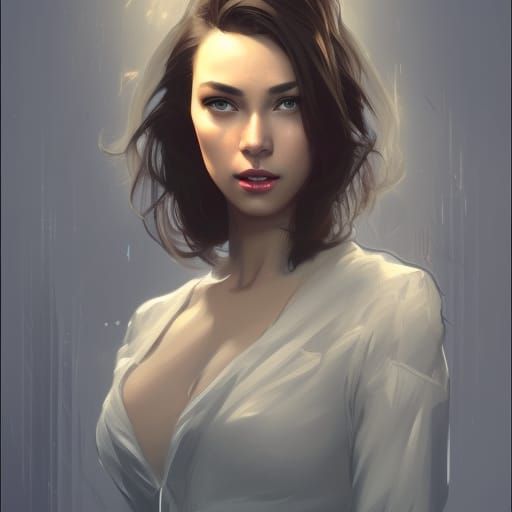 Detailed Portrait of a Secret Agent in Art Nouveau Style