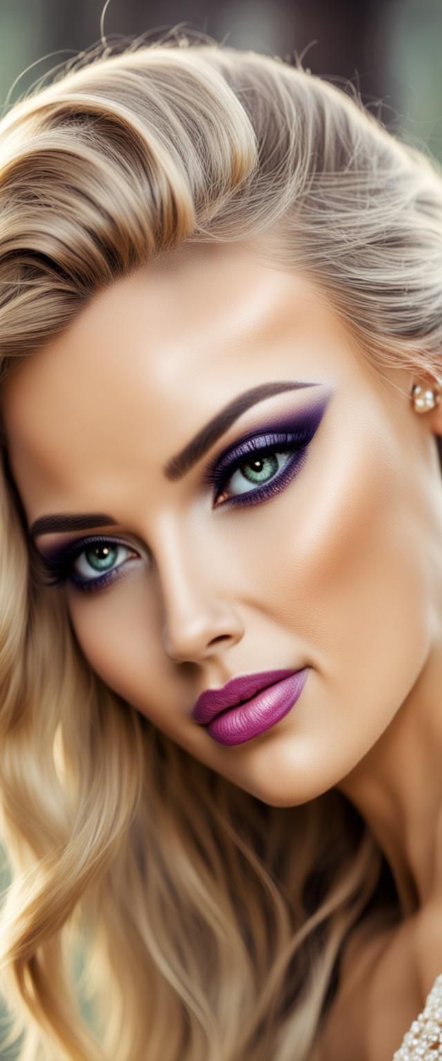 Portrait of Beautiful Young Girl with Makeup