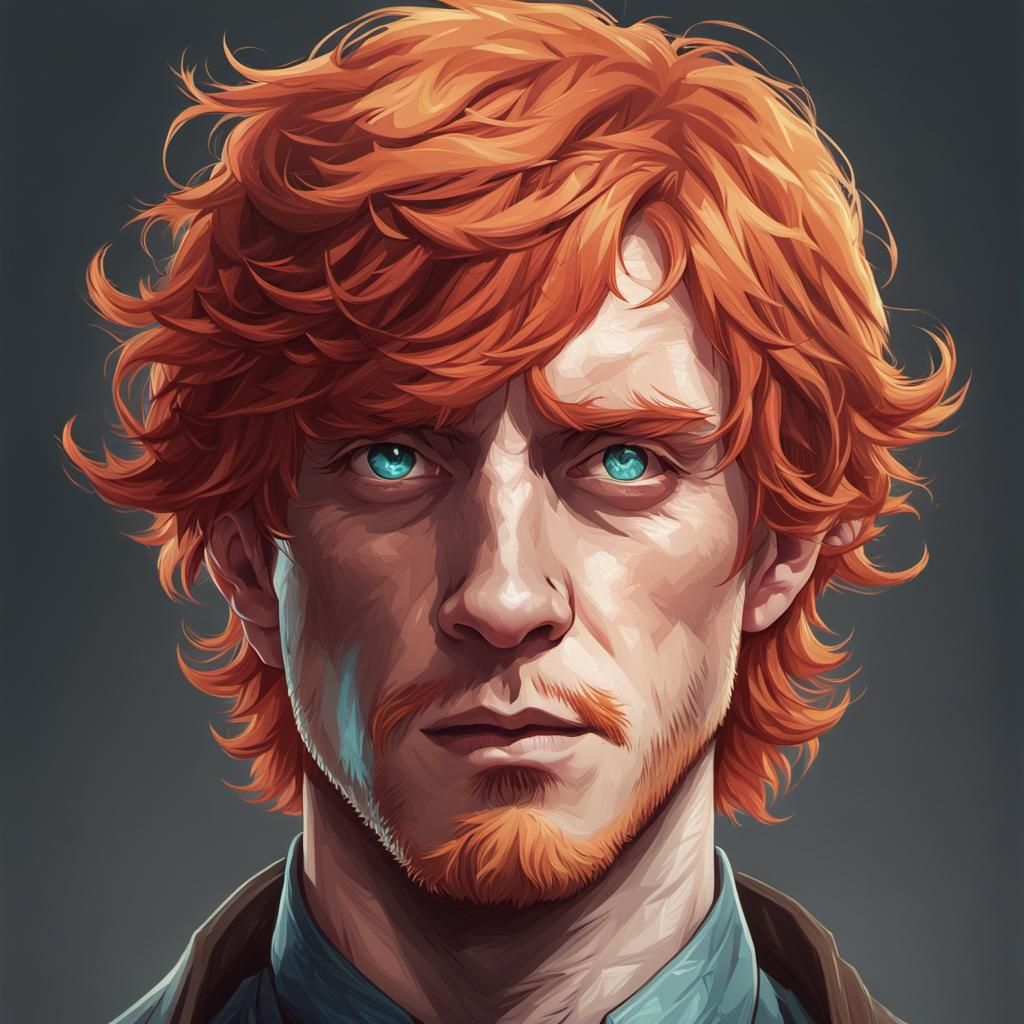 Detailed Portrait of a Red-Haired Man