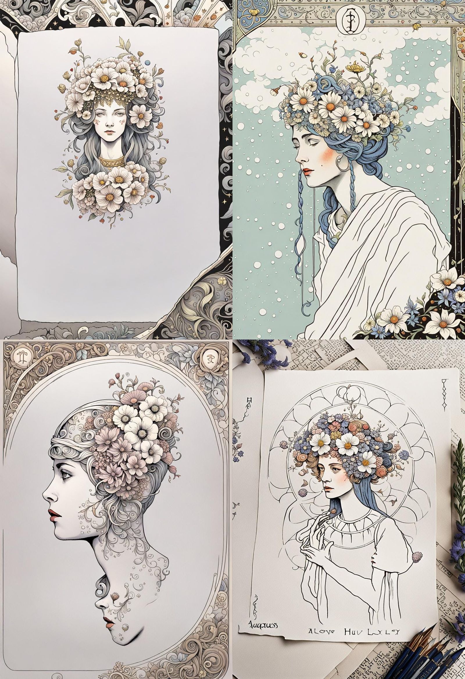 Tarot card representation of self-love, as a head shaped lik...