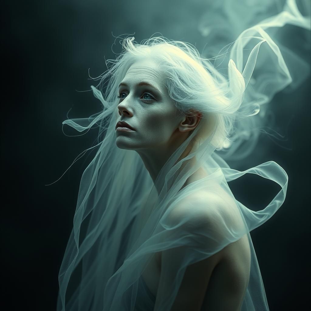 Ethereal Ghost Portrait in a Minimalist Style