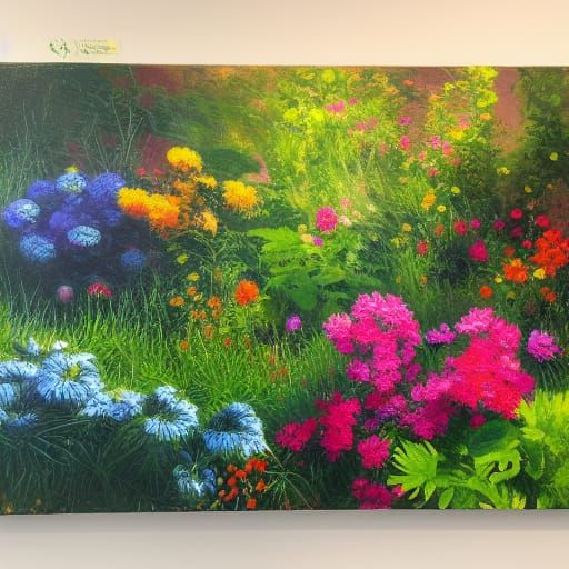 Colorful Plants in Oil Painting Style