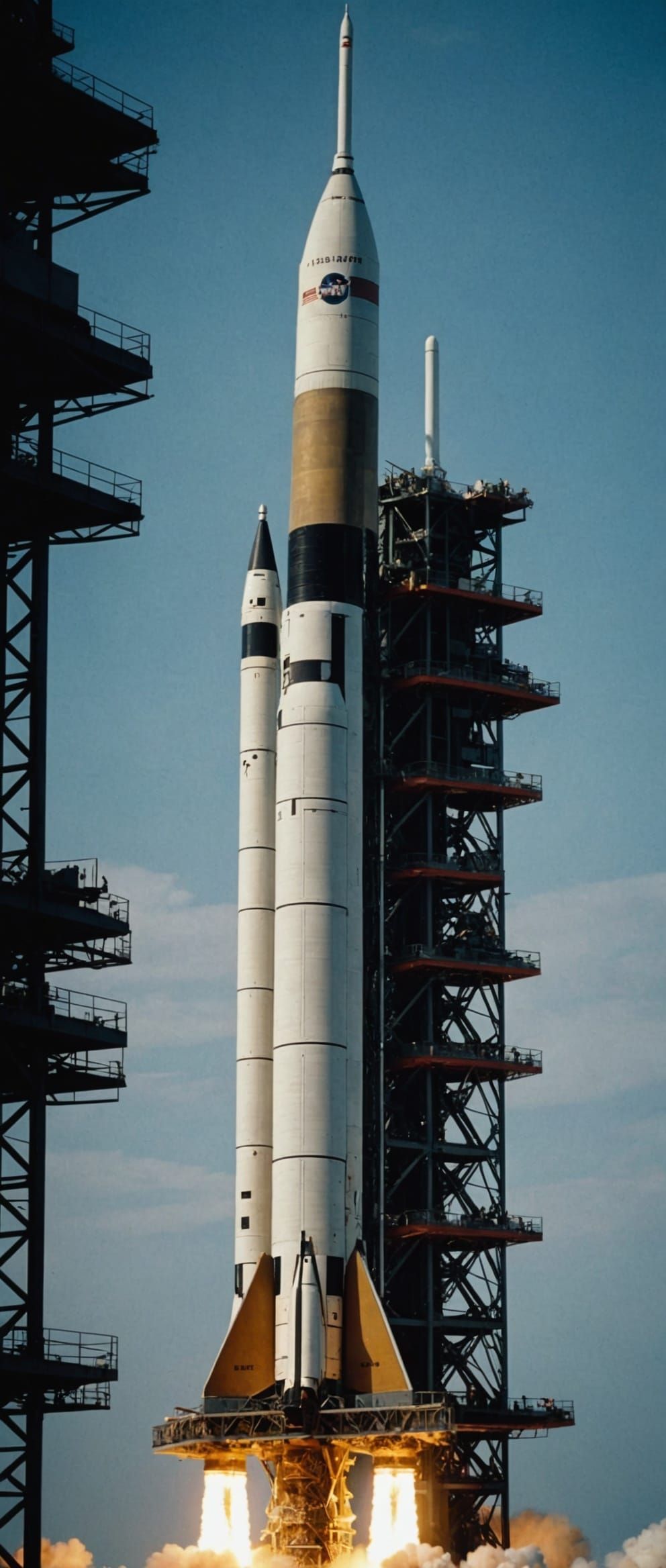 Saturn V Launch: Cinematic Film Still