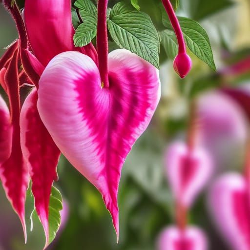 Vivid and Detailed Bleeding Heart Flowers in 3D