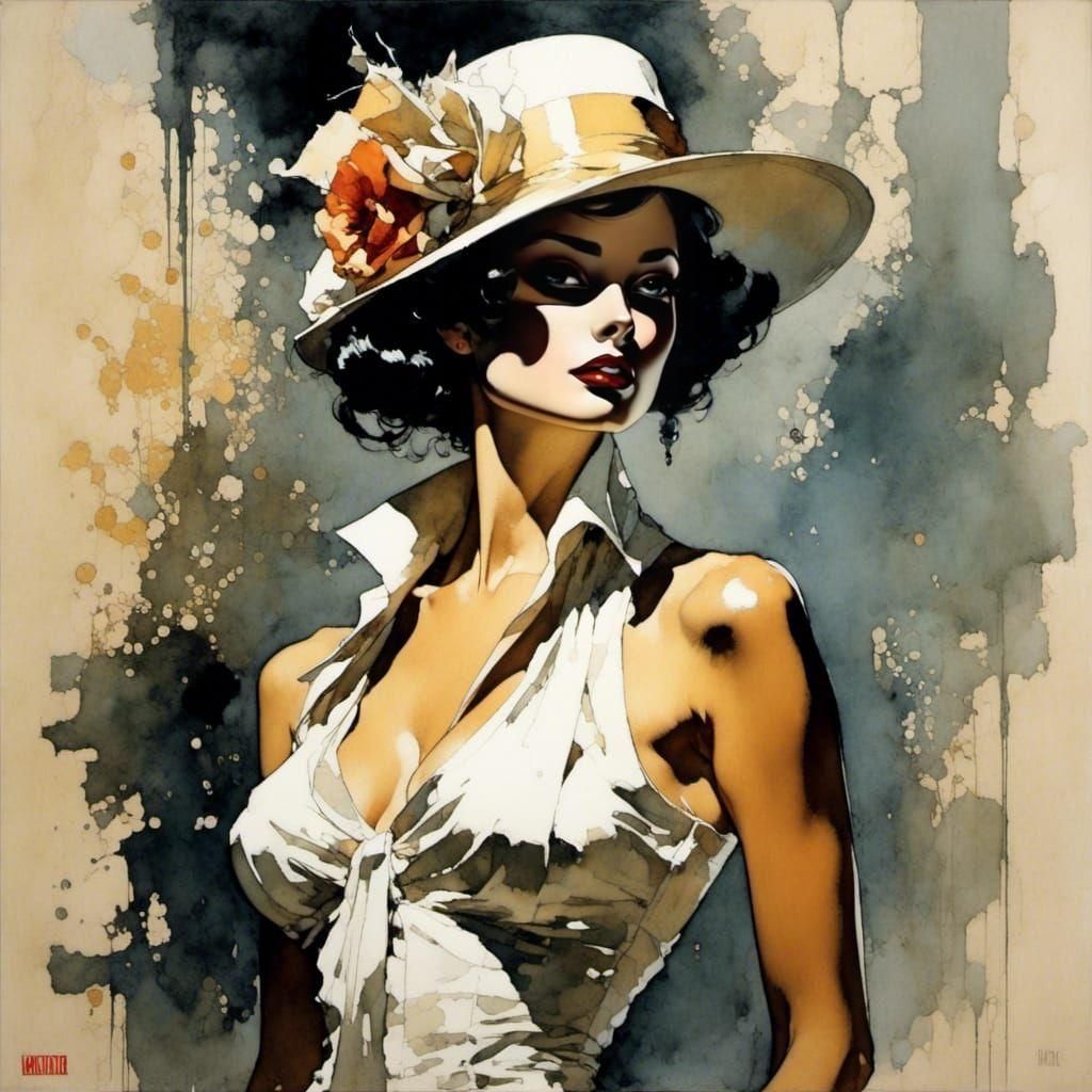 Noir Portrait in Gritty Comic Book Style