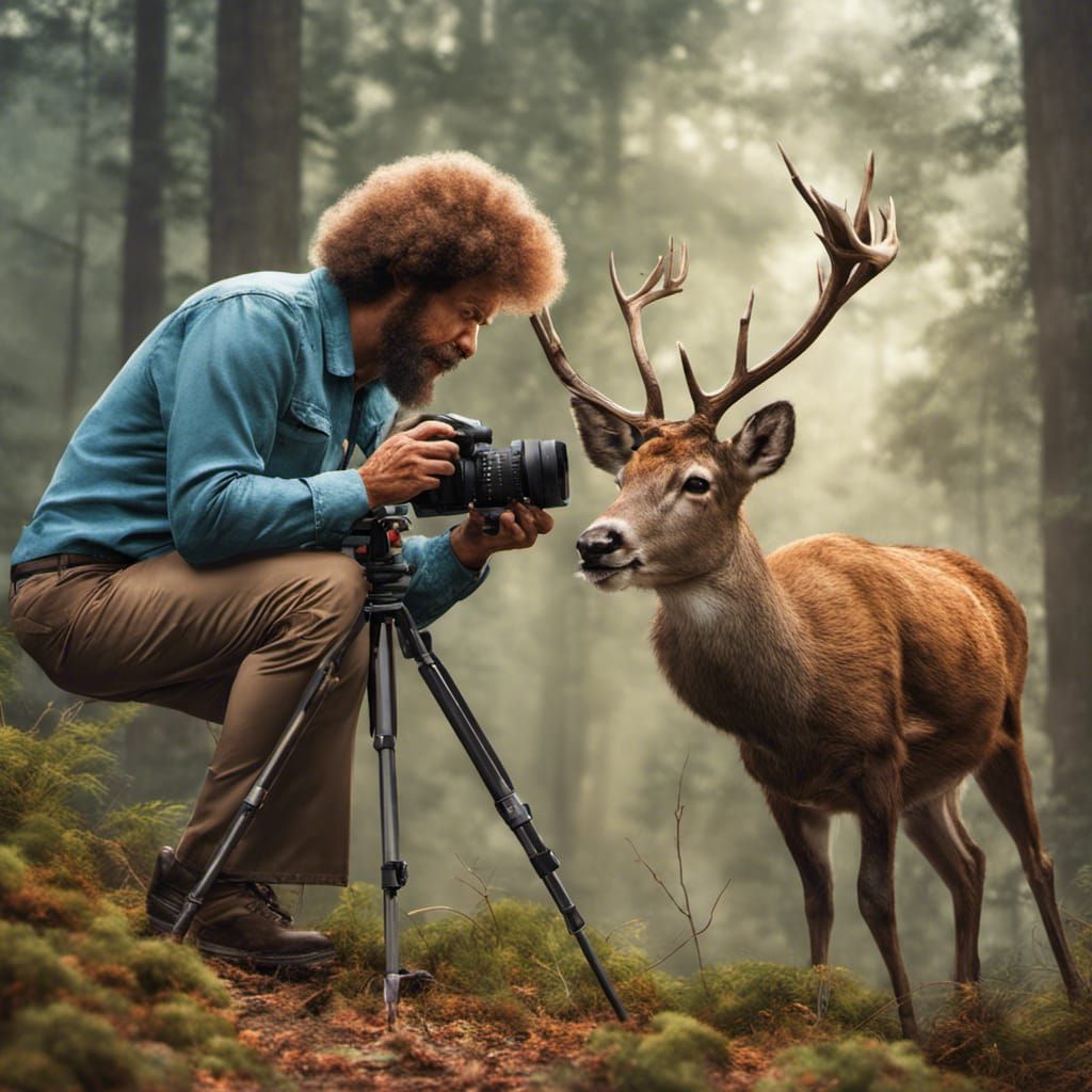 Bob Ross Animal Photographer in Hyperrealistic Style