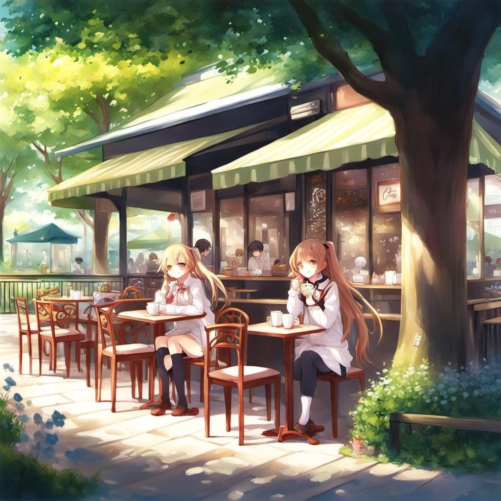 Cafe in Park: Anime Key Visual Art