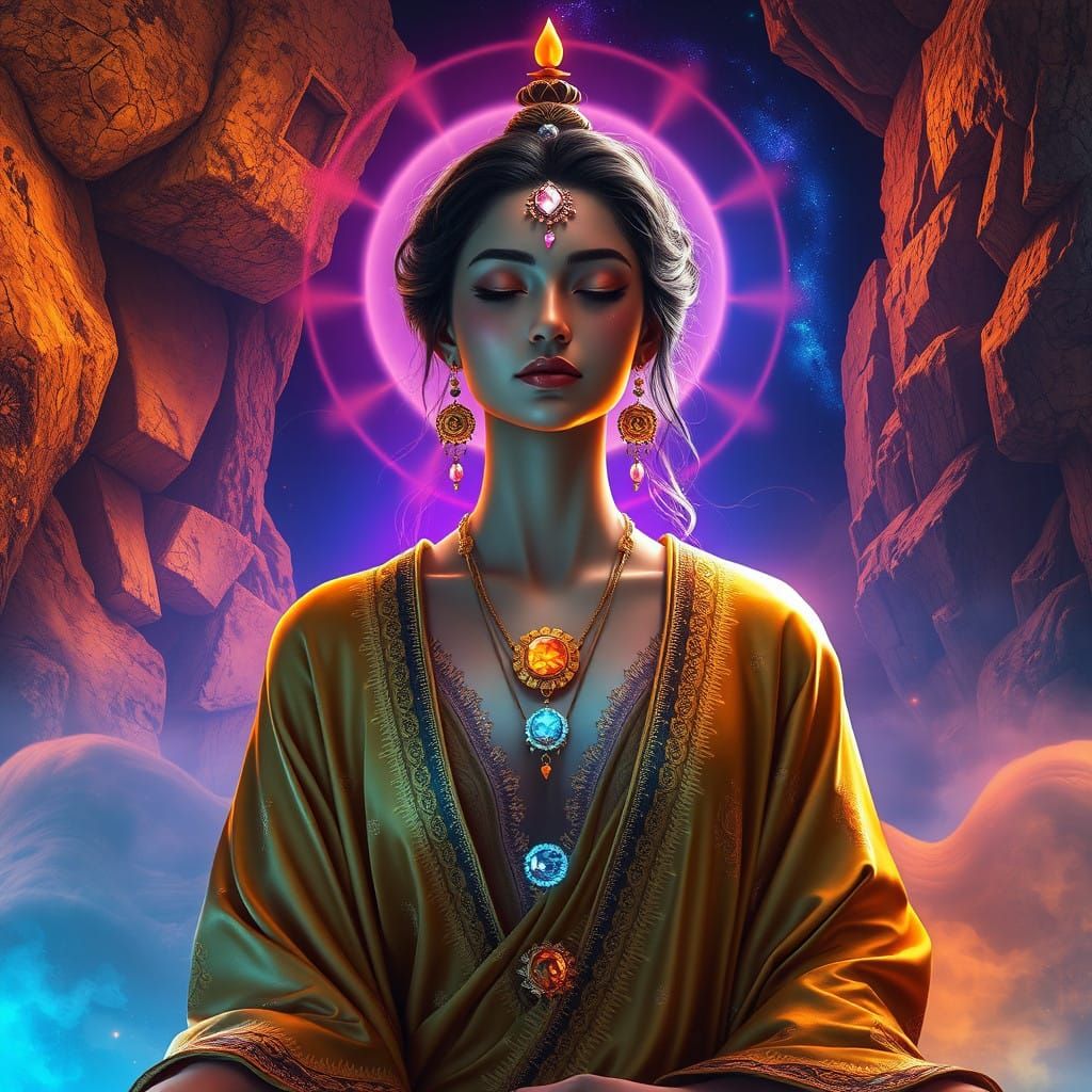 Enchanting Goddess of Balance Radiates Tranquility