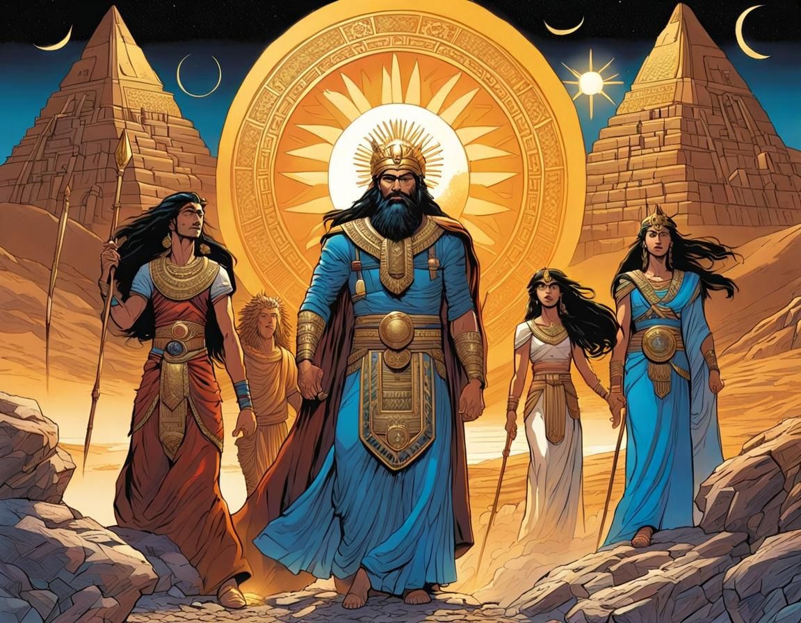 Babylonian Gods: Shamash Between Moon Goddesses