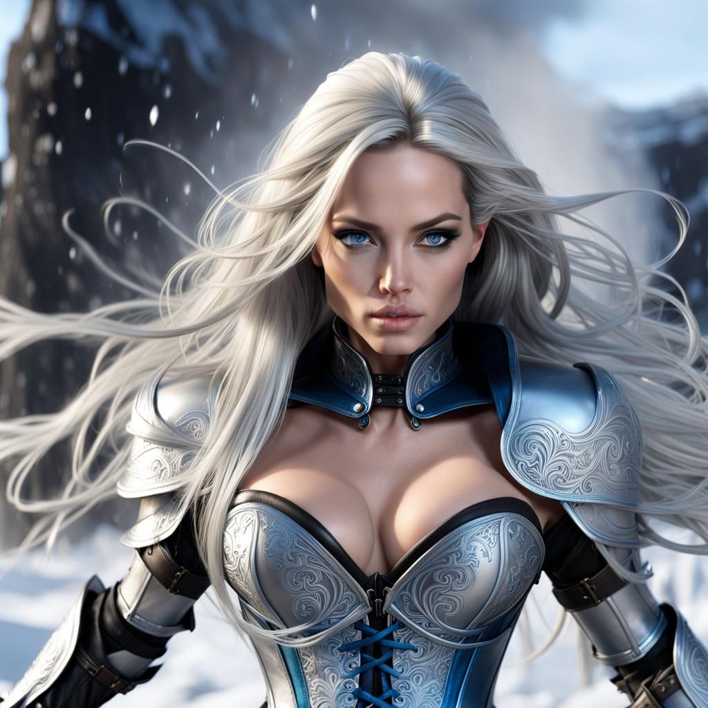 Warrior Princess Dissolving into Smoke in Hyperreal Style