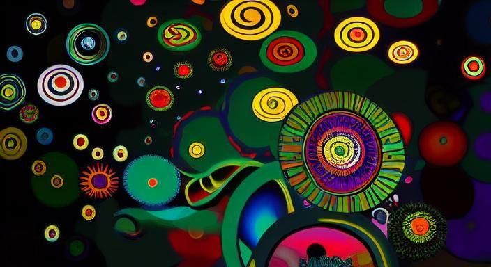 Surreal Geometric Garden Inspired by Takashi Murakami