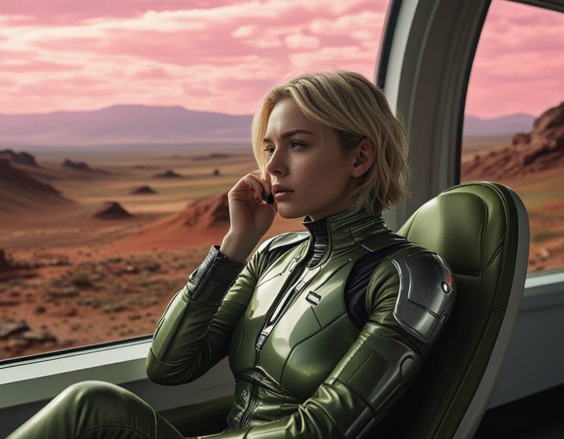 Woman Cries for Earth in Futuristic Martian Home