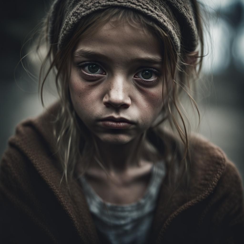 Evocative Portrait of a Sad Girl