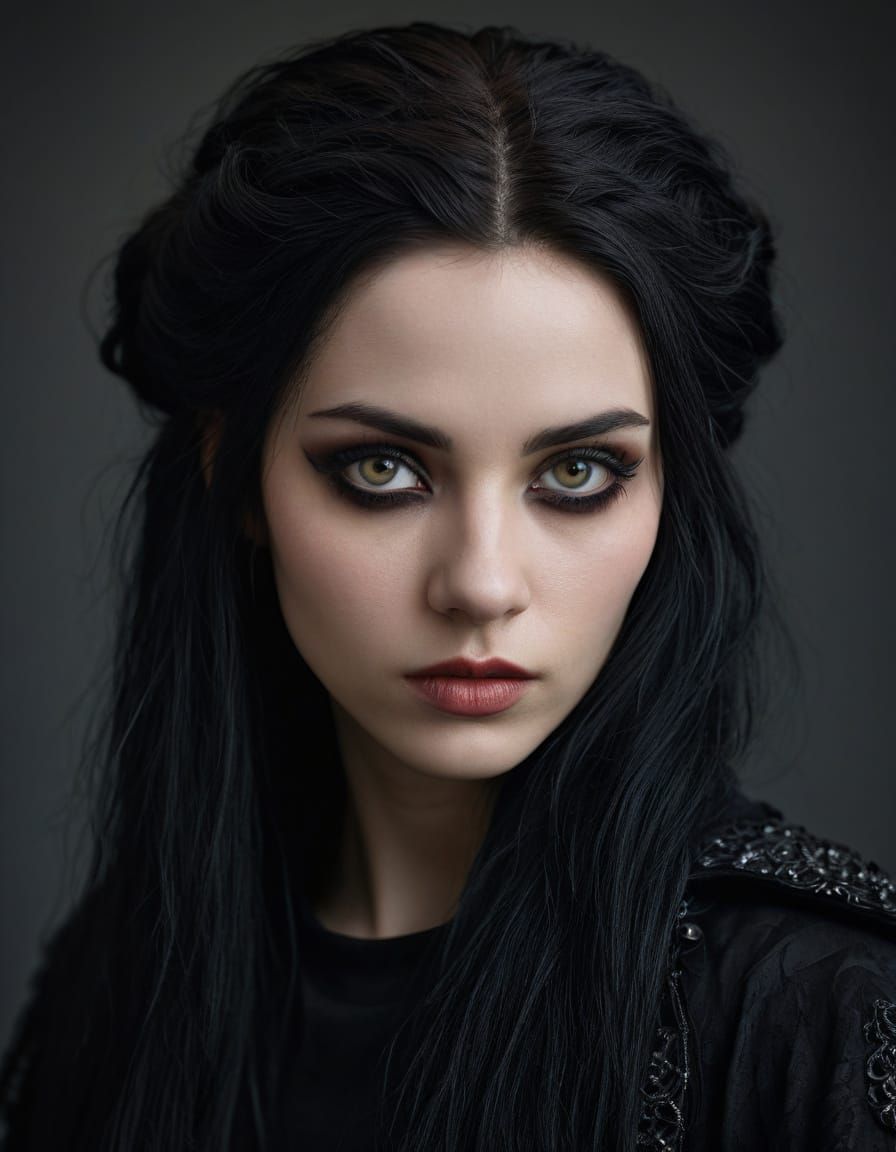 Dramatic Portrait of a Young Goth Woman