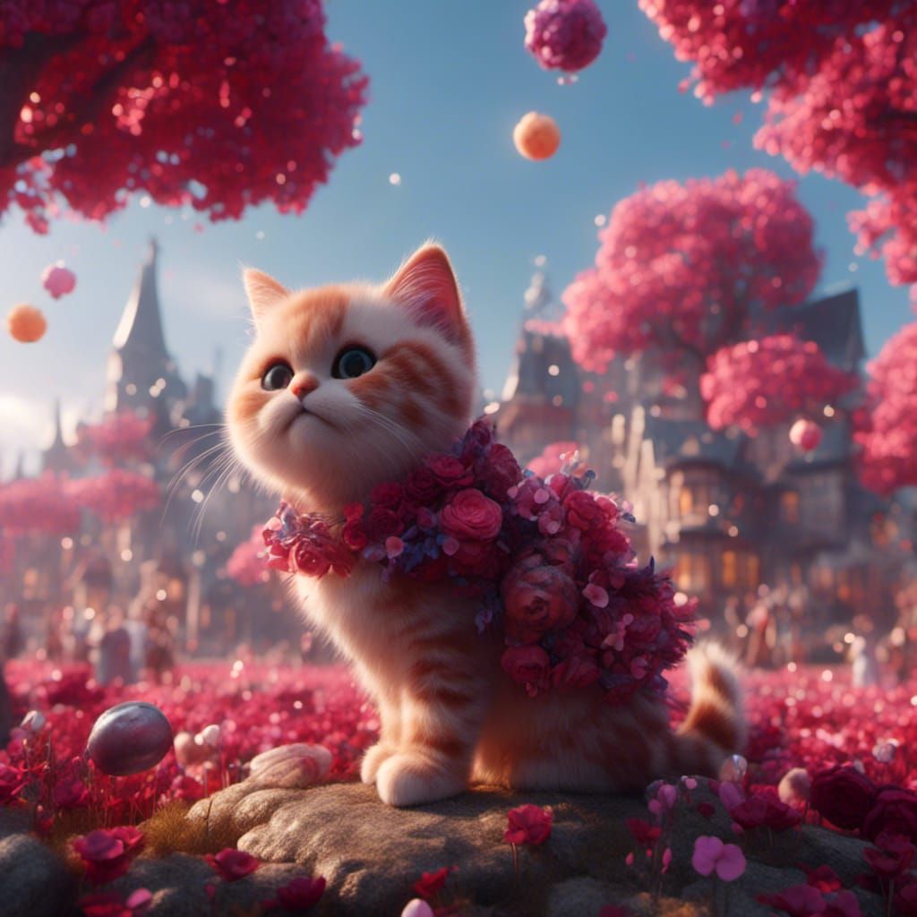 Cute Male Cat in Detailed Matte Painting Style