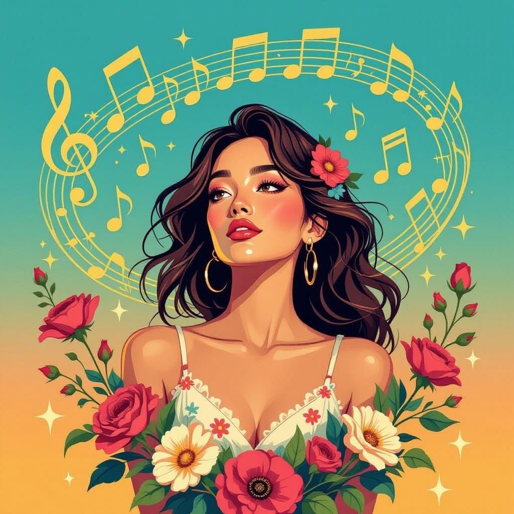 Surreal Songstress in Dreamy Musical Bloom